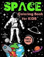 Space Coloring Book for Kids: Great Outer Space Coloring with Planets, Rockets, Astronauts, Aliens, Meteors,Space Ships and More  Fun and Facts  Children's Coloring Books