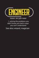 Engineer Noun. En-Juh-Neer 1. Solving The Problems You Didn't Know You Had in Ways You Can't Understand See ALso