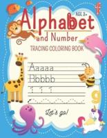 Alphabet And Number Tracing Coloring Book Let's Go!