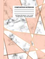 Composition Notebook 120 Pages (60 Sheets) 7.44" X 9.69" College Ruled - Rose Gold Marble