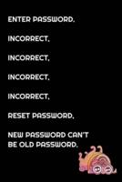 Enter Password, Incorrect