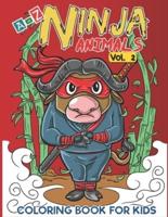 A-Z Ninja Animals Coloring Book for Kids
