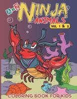 A-Z Ninja Animals Coloring Book for Kids
