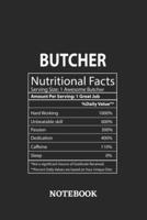 Nutritional Facts Butcher Awesome Notebook