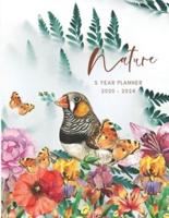 2020-2024 Five Year Planner Monthly Calendar Nature Goals Agenda Schedule Organizer