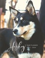 2020-2024 Five Year Planner Monthly Calendar Husky Goals Agenda Schedule Organizer