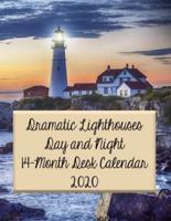 Dramatic Lighthouses Day and Night 14-Month Desk Calendar 2020
