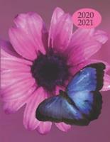 2020-2021 2 Year Planner Butterflies Monthly Calendar Goals Agenda Schedule Organizer