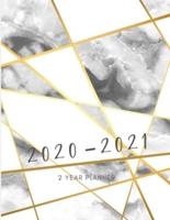 2020-2021 2 Year Planner Marble Grey Monthly Calendar Goals Agenda Schedule Organizer