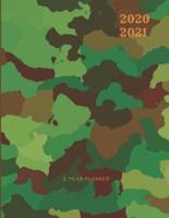2020-2021 2 Year Planner Army Camo Monthly Calendar Goals Agenda Schedule Organizer