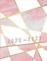 2020-2021 2 Year Planner Marble Pink Monthly Calendar Goals Agenda Schedule Organizer