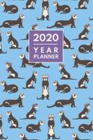 Ferret Planner 2020. Cute Ferret Pattern
