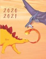 2020-2021 2 Year Planner Dinosaur Monthly Calendar Goals Agenda Schedule Organizer