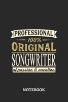 Professional Original Songwriter Notebook of Passion and Vocation
