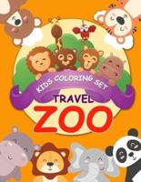 Kids Coloring Set Travel Zoo
