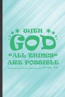 With God All Things Are Possible Matthew 19