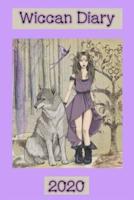 Wiccan Diary 2020 - Mauve Wolf Design, Page Per Week Planner With Pages for Monthly Correspondences, Moon Phases, Festivals
