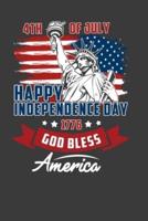4Th Of July Happy Independence Day 1776 God Bless America