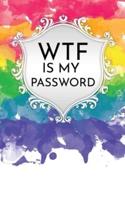 WTF Is My Password Rainbow Watercolor Floral Password Book