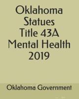 Oklahoma Statues Title 43A Mental Health 2019