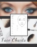 Blank Makeup Oval Face Charts Paper Sheets Logbook to Record Different Techniques & Client's Looks