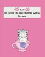2020 Cat Lovers One Year Undated Weekly Planner