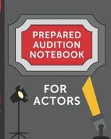 Prepared Audition Notebook For Actors