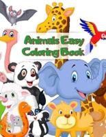 Animals Easy Coloring Book