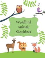 Woodland Animals Sketchbook - Cute Cartoon Forst Animals - Blank Journal 100 Page
