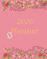 2020 Pink and Green Floral Planner With Pearls