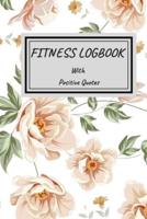 Fitness Logbook With Positive Quotes