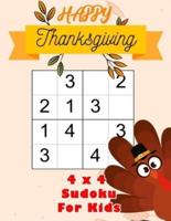 Happy Thanksgiving 4X4 Sudoku For Kids