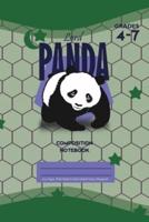 Lord Panda Primary Composition 4-7 Notebook, 102 Sheets, 6 x 9 Inch Green Cover