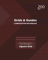 Grids and Guides Square Grid, Quad Ruled, Composition Notebook, 100 Sheets, Large Size 8 x 10 Inch Coffee  Cover