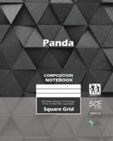 Panda Square Grid, Quad Ruled, Composition Notebook, 100 Sheets, Large Size 8 x 10 Inch Charcoal Triangle Cover