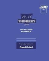 Visual Thinkers (Lite) Square Grid, Quad Ruled, Composition Notebook, 100 Sheets, Large Size 8 x 10 Inch Navy Cover