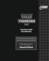 Visual Thinkers Square Grid, Quad Ruled, Composition Notebook, 100 Sheets, Large Size 8 x 10 Inch Black Cover