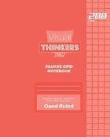 Visual Thinkers Square Grid, Quad Ruled, Composition Notebook, 100 Sheets, Large Size 8 x 10 Inch Pink Cover