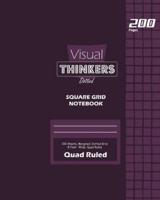 Visual Thinkers Square Grid, Quad Ruled, Composition Notebook, 100 Sheets, Large Size 8 x 10 Inch Purple Cover