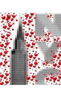 NYC Valentine's Red Hearts Lego Stye Blank Creaive Journal