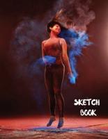 Sketch Book: Blank White 150 Pages with Colored Powder Explosion Cover - Perfect for Painting, Drawing, Writing, Sketching, and Doodling - Wide Pages