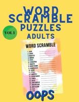 Word Scramble Puzzles Adults