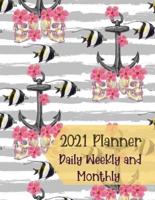 2021 Planner Daily Weekly and Monthly: Large 12 Month One Year Agenda  Day Planners  Weekly and monthly organizer 