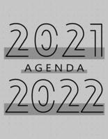 Agenda 2021 - 2022: Agenda pour 104 Semaines, Calendrier de 24 Mois, Livre Hebdomadaire pour les Activités et les Rendez-vous, Livre Blanc, 8.5″ x 11″, 274 Pages