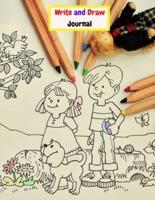 Write and Draw for Kids: Draw and Write Composition  for boys and girls  Dotted Midline and Picture Space   Grades K-2 School Exercise Book  Large size - 8.5" x 11"
