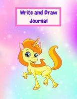 Write and Draw : Unicorn Draw and Write Composition  for boys and girls  Dotted Midline and Picture Space  Large size - 8.5" x 11"