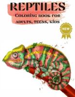 Reptiles, Coloring Books for Adults, Teens, Kids