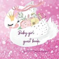 Baby girl guest book: Adorable baby girl guest book for baby shower or baptism.