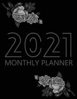 2021 Monthly Planner: 12 Month Agenda for Women, Monthly Organizer Book for Activities and Appointments, Calendar Notebook, White Paper, 8.5″ x 11″, 70 Pages