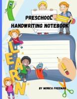 Preschool handwriting notebook: Awesome 120 Blank Dotted Lined Writing Pages for Students Learning to Write Letters